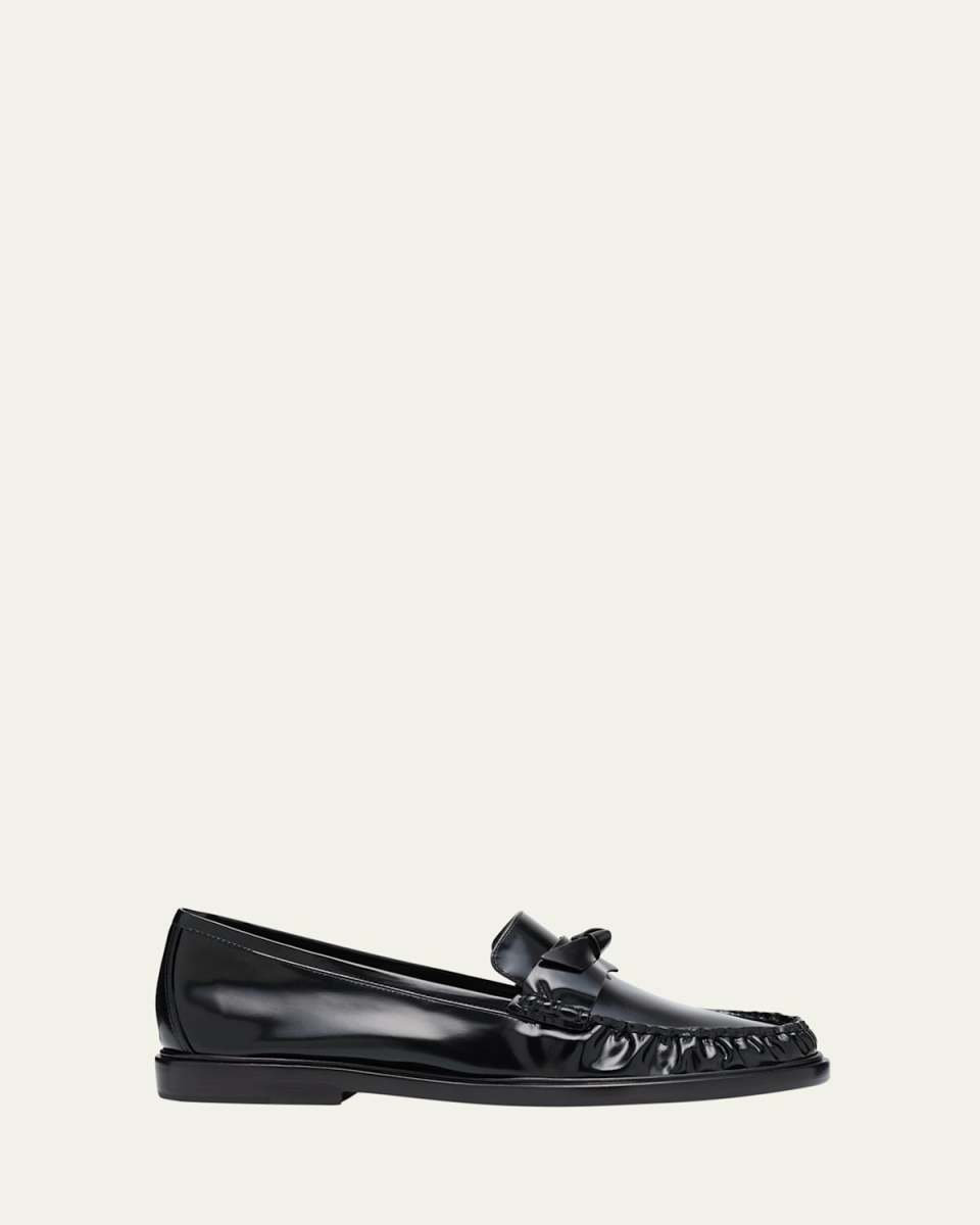 Clarita Leather Bow Loafers